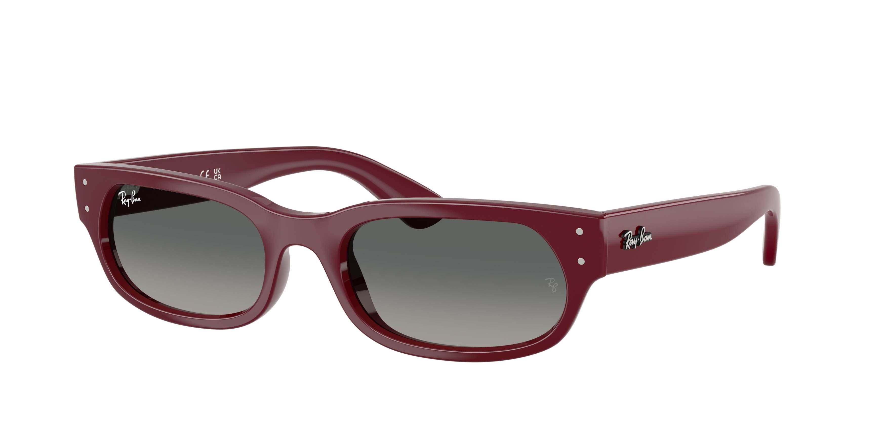Ray-Ban RB2236 Light Grey Gradient Dark Grey Sunglasses - Bordeaux - RED/GREY